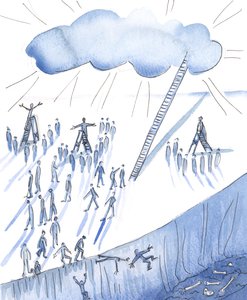 Mnoho lidí, kteří to myslí dobře, nabízí davům velmi odlišné představy o Bohu, 2004 (bez papíru) od Elizabeth Wang