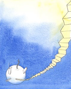 Muži se možná pokusili dosáhnout nebe, 2004 (bez papíru) od Elizabeth Wang