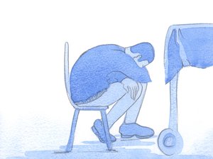 To je to, co vidíme v něžném pohledu: smutek, láska a žal pro druhého v nouzi, které od nás volají praktickou pomoc a něžnou útěchu, 2002 (bez papíru) od Elizabeth Wang