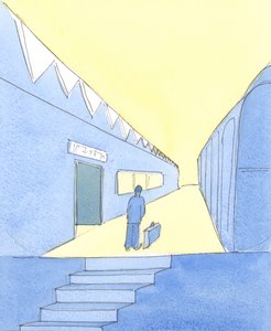 Ti, kteří se vynoří ze smrti, připraveni na nebe, a ti, kteří vyjdou z očistce po očištění, jsou jako lidé, kteří konečně stojí na nástupišti na nádraží se sbalenou taškou, 2004 (w/c na str. od Elizabeth Wang