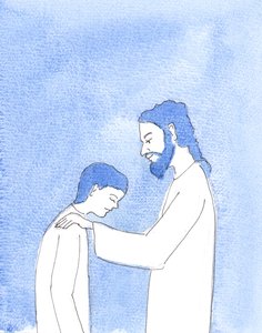 Prostřednictvím křtu je člověk přiveden do zvláštního vztahu s Kristem, 2004 (bez papíru) od Elizabeth Wang