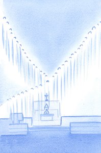 Uděláme dobře, že pozdravíme svaté anděly, kteří na stráži, modlí a naplňují svaté místo, které je naší svatyní, 2002 (bez papíru) od Elizabeth Wang
