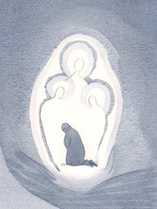 Milujeme a zbožňujeme tři božské osoby v našich duších, když žijeme ve stavu milosti, 2000 (bez papíru) od Elizabeth Wang