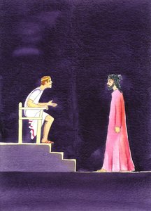 "Co je Pravda?" řekl Pilát Ježíši, 2001 (bez papíru) od Elizabeth Wang