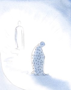 Když se duše vzdá svých osobních ambicí, z lásky ke Kristu jí Kristus dává roucho, které bude nosit, když bude kráčet k Otci., 2001 (bez papíru) od Elizabeth Wang