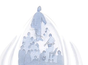 Když duše nabízí vše, v poctě Otci, všechno v tomto životě je taženo vzhůru, Bohem k sobě samému., 2001 (bez papíru) od Elizabeth Wang