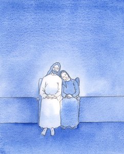 S pokojným srdcem a pokojným svědomím se o něj může šťastný přítel Kristův „opřít“ ve svatém přijímání, 2003 (bez papíru) od Elizabeth Wang