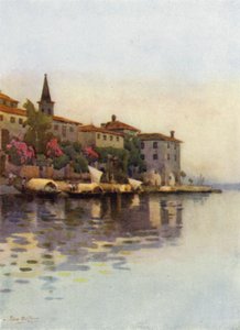 Šedé ráno, Lago Maggiore (barevné lito) od Ella Du Cane