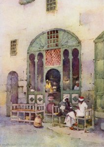 An Arab Cafe, Káhira (barevné lito) od Ella Du Cane