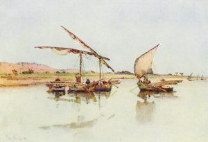 Rybářské lodě na Nilu (barva litho) od Ella Du Cane