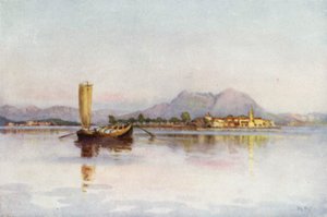 Isola Pescatori, jezero Maggiore (barva litho) od Ella Du Cane