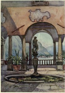 Lodžie, Villa Pliniana, jezero di Como, ilustrace z 