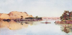 Sirdarův ostrov a hrobka arabského šejka z Elephantine (barevné lito)