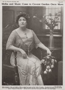 Dame Nellie Melba, australská operní pěvkyně (černobílá fotografie) od Elliott and Fry Photography Studio