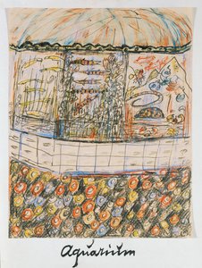 Akvárium (tuš a křída na papíře) od Else Lasker Schuler