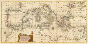 Mapa 1748 - Přesná mapa Středozemního a Jaderského moře se souostrovím a částí Černého moře