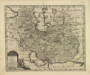 Nová a přesná mapa Persie se Safavidskou a Mughalskou říší