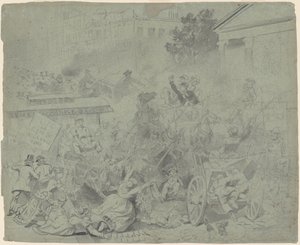 New York – pouliční scéna od Emanuel Gottlieb Leutze