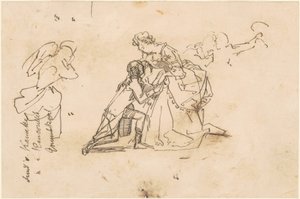 Studie na "Návrat krále Fridricha II z Küstrinu" od Emanuel Gottlieb Leutze