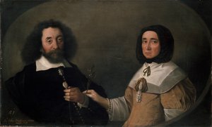 John Tradescant mladší a Hester, jeho druhá manželka, 17. století od Emanuel de Critz