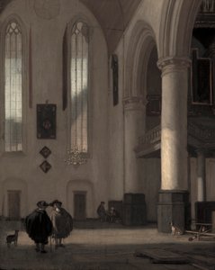 Interiér protestantského kostela od Emanuel de Witte