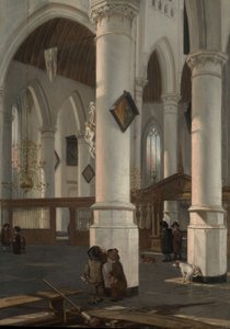 Interiér Oude Kerk, Delft, pravděpodobně 1650. od Emanuel de Witte