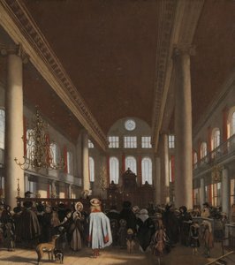 Interiér portugalské synagogy v Amsterdamu, 1680 od Emanuel de Witte