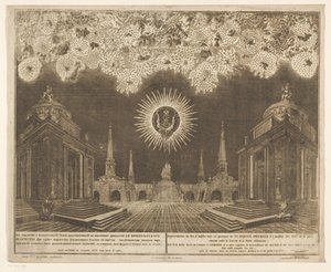 Vuurwerk v Moskou bij de viering van het einde van de Russisch-Turkse Oorlog, 1775 (akt IV) Reprezentace ohňostroje, odpáleného za přítomnosti Jeho císařského Veličenstva u příležitosti Slavností míru uzavřených mezi Ruskem a Osmanskou branou (série od Emel