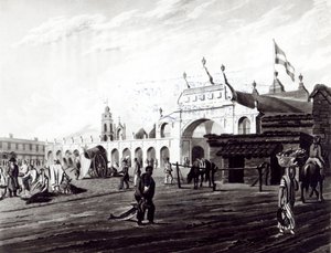 Market Place, vyryl Daniel Havell (1785-1826) 1820