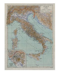 Mapa starověké Itálie, c1910.
