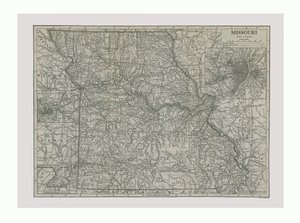Mapa Missouri, USA, c1900. od Emery Walker