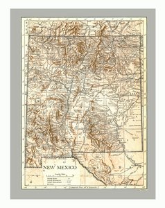 Mapa Nového Mexika, c1900. od Emery Walker