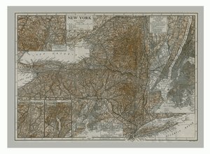 Mapa New Yorku, c1900.