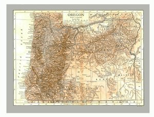 Mapa Oregonu, c1910. od Emery Walker