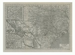 Mapa Texasu, USA, c1910. od Emery Walker