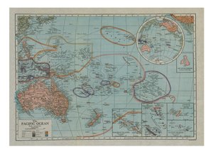 Mapa Tichého oceánu, c1910. od Emery Walker