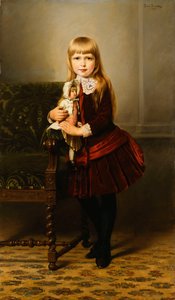 Portrét mladé dívky držící panenku, 1887 od Emil Brack