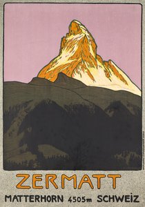 Plakátová reklama Zermatt, Švýcarsko