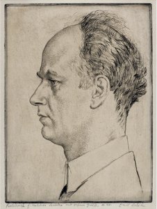 Portrét Wilhelma Furtwaenglera (1886-1954) - Orlík, Emil (1870-1932) - 1928 - Lept - 39x31,5 - Soukromá sbírka od Emil Orlik