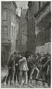 Les Affiches - ilustrace z A Crime Story, 19th Century (č. rytina) od Emile Antoine Bayard