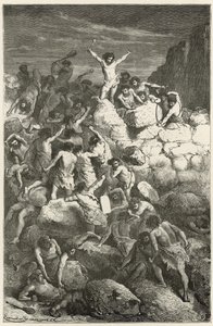 První pravidelné boje mezi muži v době kamenné, nebo zakořeněný tábor Furfooz od Emile Antoine Bayard