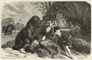 Člověk v době velkého medvěda a mamuta od Emile Antoine Bayard