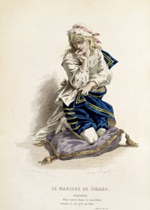 Suzanne ve Figarově svatbě“ - v „Kompletních dílech Beaumarchais“, kresby Emile Bayard, ed. Laplace Sanchez & cie, Paříž od Emile Antoine Bayard