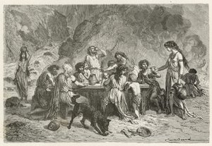 Jídlo v době bronzové od Emile Antoine Bayard