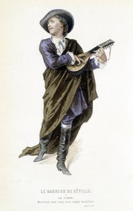 hrabě Almavira v „Holič ze Sevilly“ v „Kompletních dílech Beaumarchaise“, ed. Laplace Sanchez & cie, Paříž od Emile Antoine Bayard