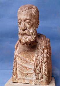 Busta francouzského spisovatele Anatole France (1844-1924) Socha Antoina Bourdella (1861-1929) Paříž 20. století, Bourdelleovo muzeum