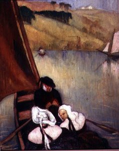 Breton Women in a Ferry Boat, cca 1900 (olej na plátně) od Emile Bernard