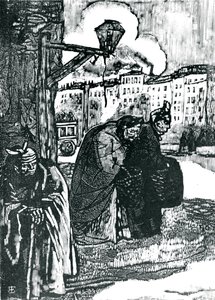 Ilustrace k básním od Charlese Baudelaira (1821-67) (dřevořez) (čb foto) od Emile Bernard