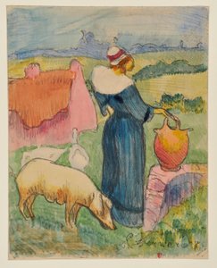 Žena se džbánem [zkušební tisk a] od Emile Bernard