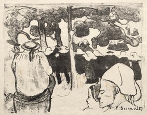 Les Bretonneries: Svatba v Bretani (La Noce en Bretange) od Emile Bernard